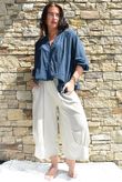 Shayle Indian Cotton Smock Shirt Navy